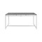 Armen Living Royal White Aluminum and Teak Outdoor Dining Table with Stone Top 840254332812 - alternate 6